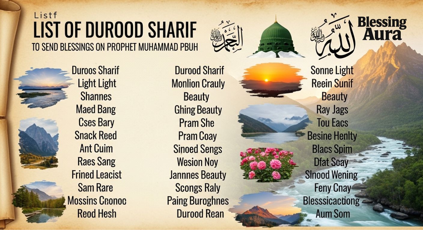 List of Durood Sharif to Send Blessings on Prophet Muhammad PBUH