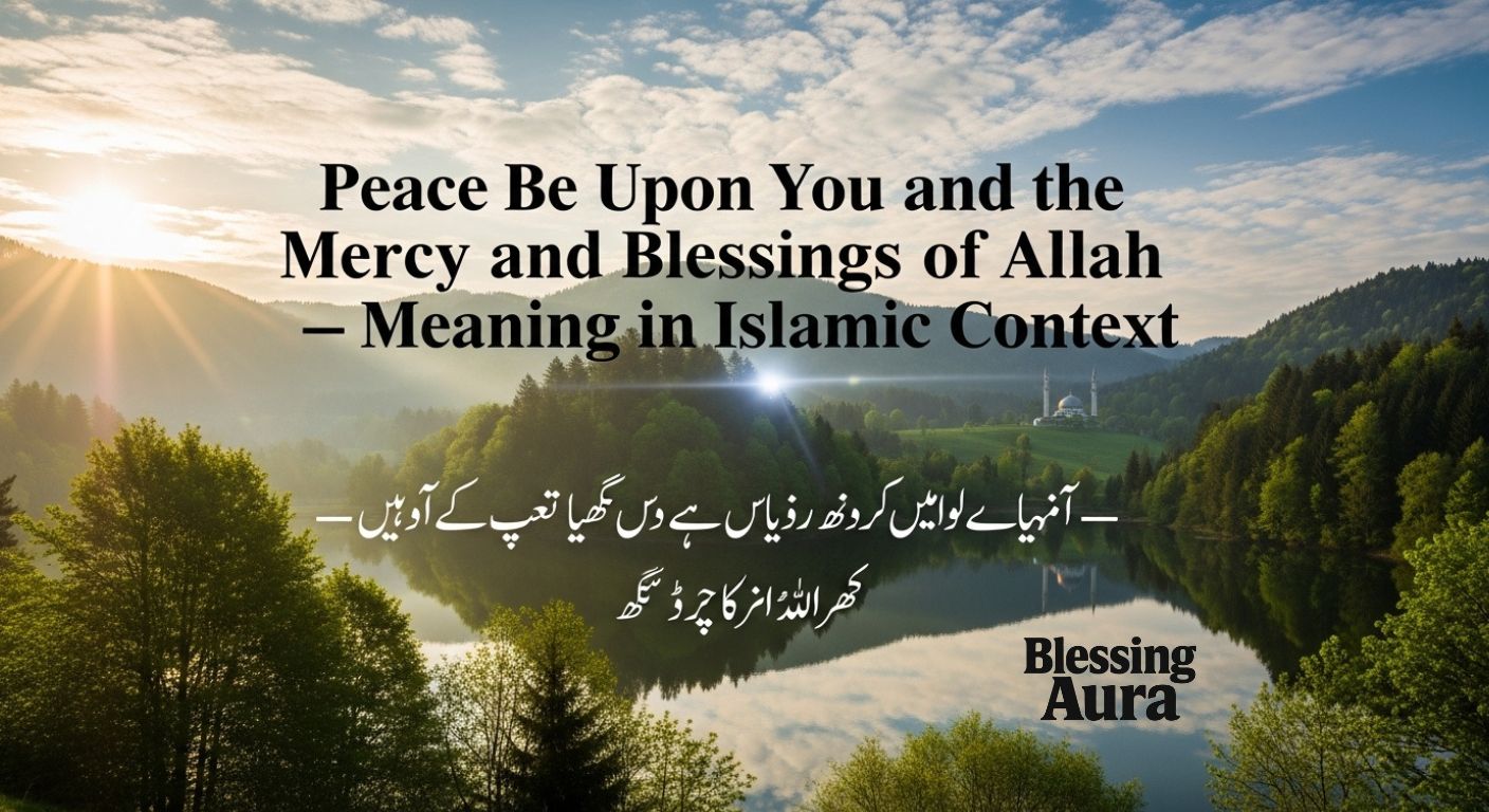 Peace Be Upon You and the Mercy and Blessings of Allah